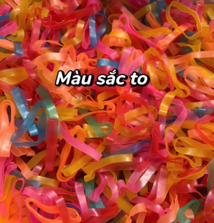 100gr rất nhiều dây chun buộc tóc đủ sắc màu