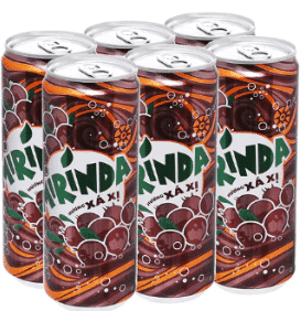 Lốc 6 lon nước ngọt Mirinda Xá xị 320ml